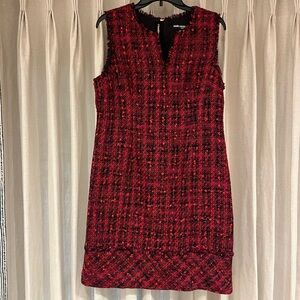 Karl Lagerfeld Red Tweed Mini Dress